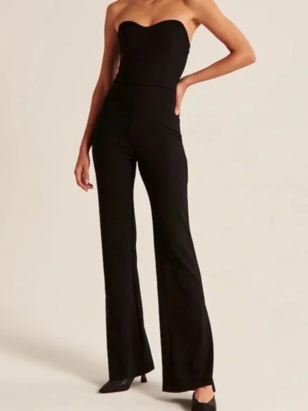 Sweetheart Neckline Black Jumpsuit - Small